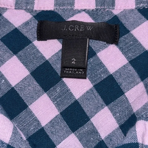 J. Crew Flannel Popover Shirt, Size 2 - Picture 9 of 13